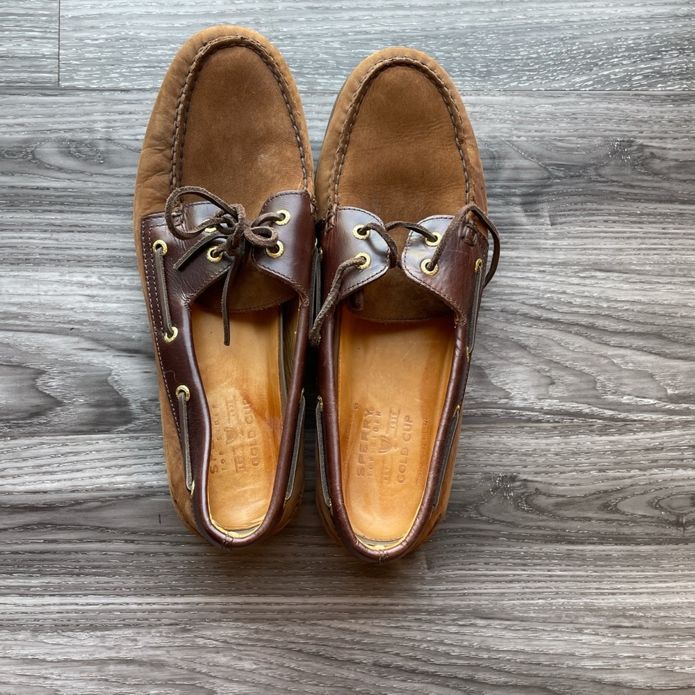 Sperry Tan and Dark Brown Boat Shoes